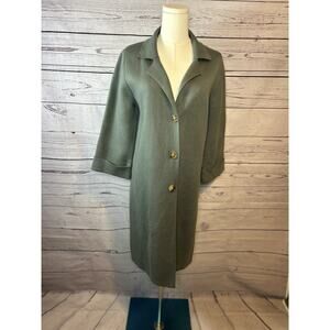 THML Long Cardigan Sweater Coat Light Earthy Green Open Front Size Small